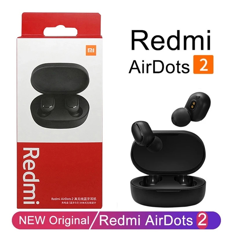 ใหม่ Redmi Airdots 2 ชุดหูฟังบลูทูธไร้สาย พร้อมไมโครโฟน Airdots 2 Fone สําหรับ Xiaomi ios
