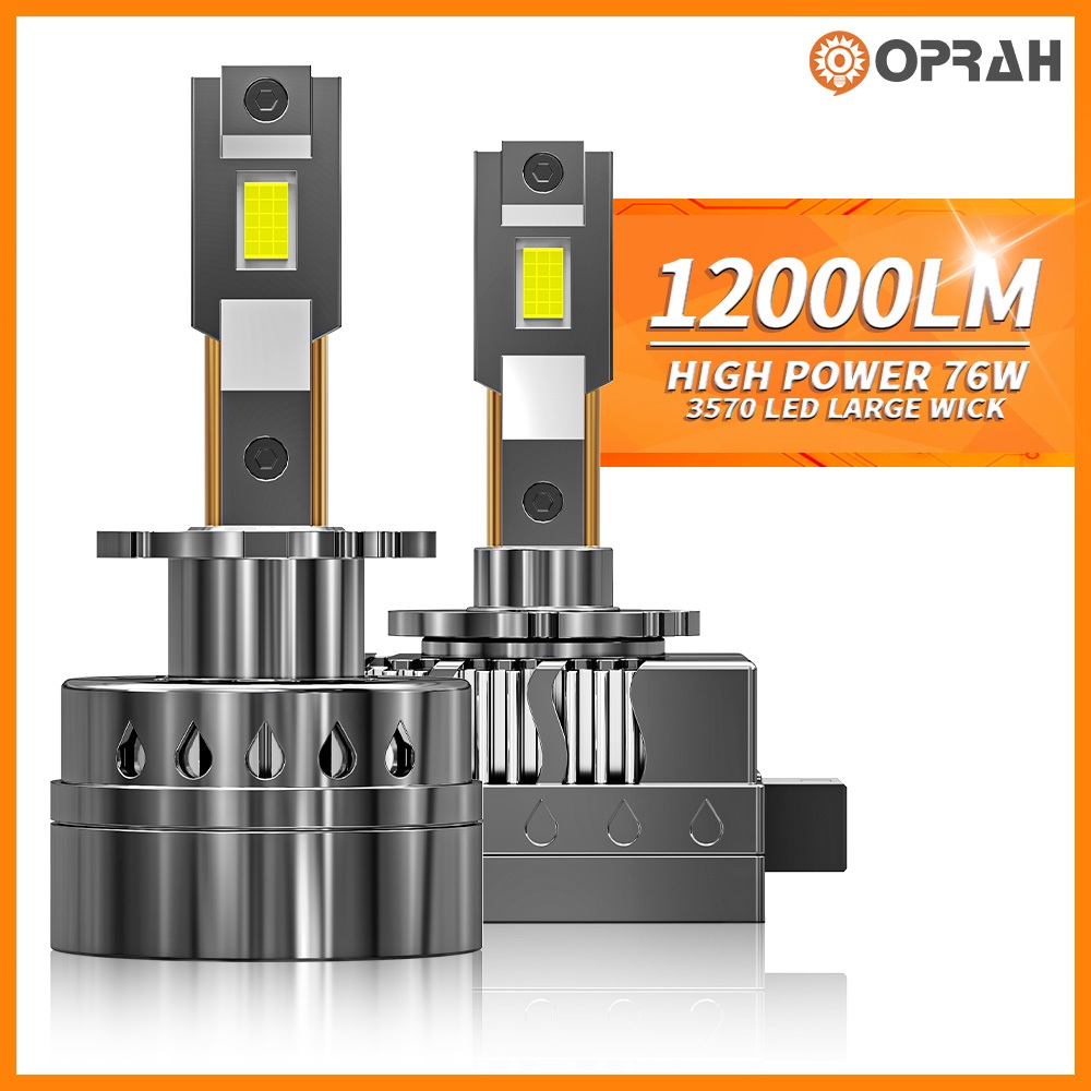 [OPRAH] หลอดไฟหน้ารถยนต์ LED 76W D1S D2S D3S D4S D5S D8S 3570 DC12V พลังงานสูง 2 ชิ้น