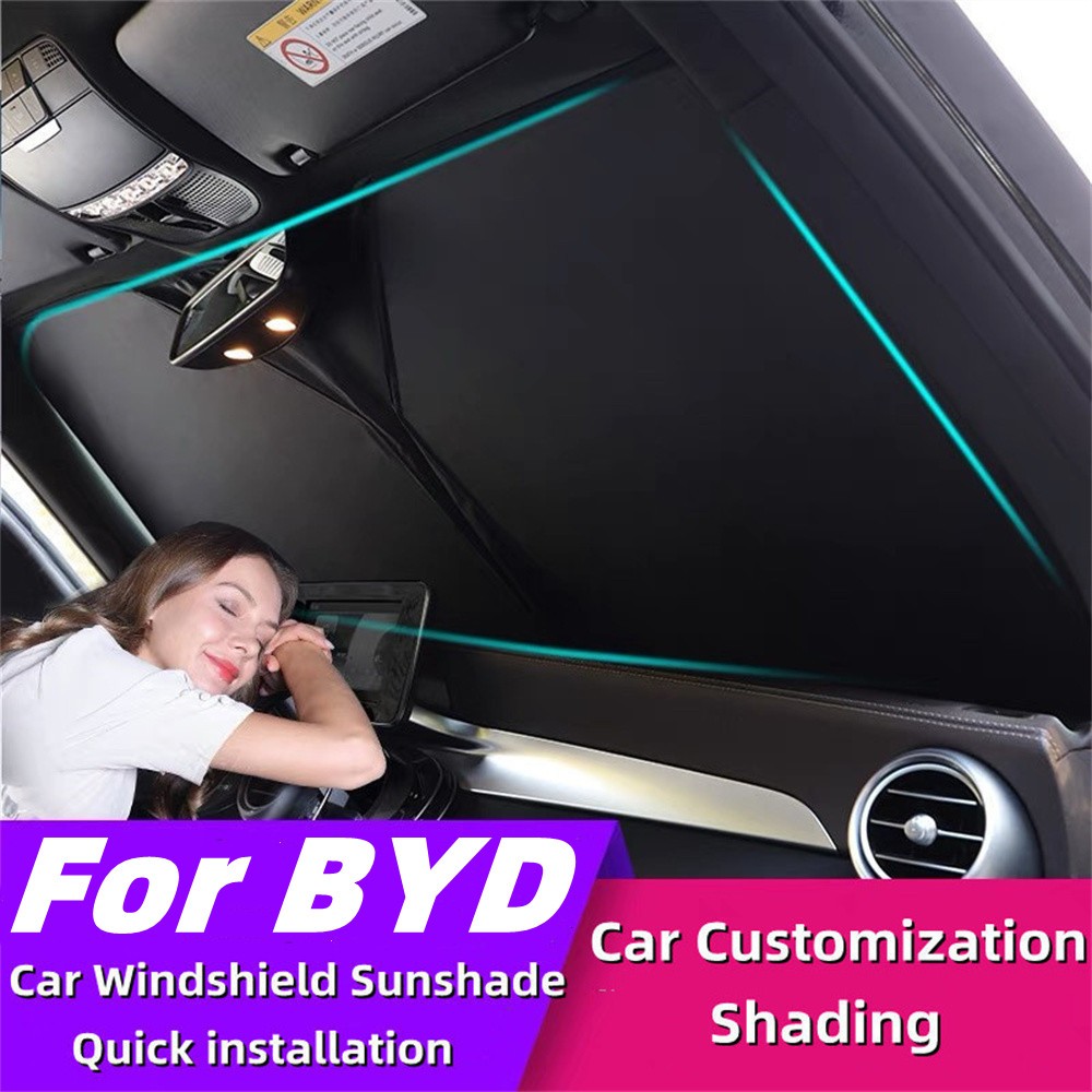 แผ่นบังแดดกระจกหน้ารถยนต์ ป้องกันรังสียูวี สําหรับ BYD Dolphins 2023
