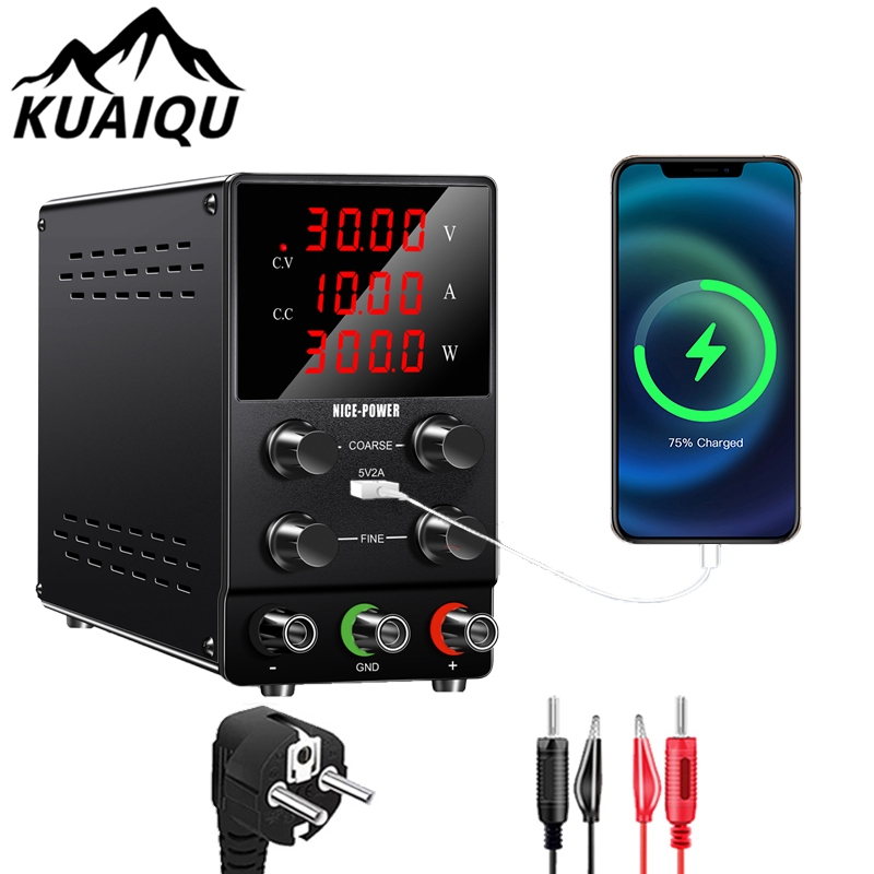 【From Thailand Free shipping 】KUAIQU ปรับ ค่า ได้ เครื่องจ่ายไฟ กระแสตรง NICE POWER  DC Power Supply  30V 10A จอแสดงผล ห้องปฏิบัติการแหล่งจ่ายไฟแรงดันไฟฟ้า สำหรับซ่อมโทรศัพท์
