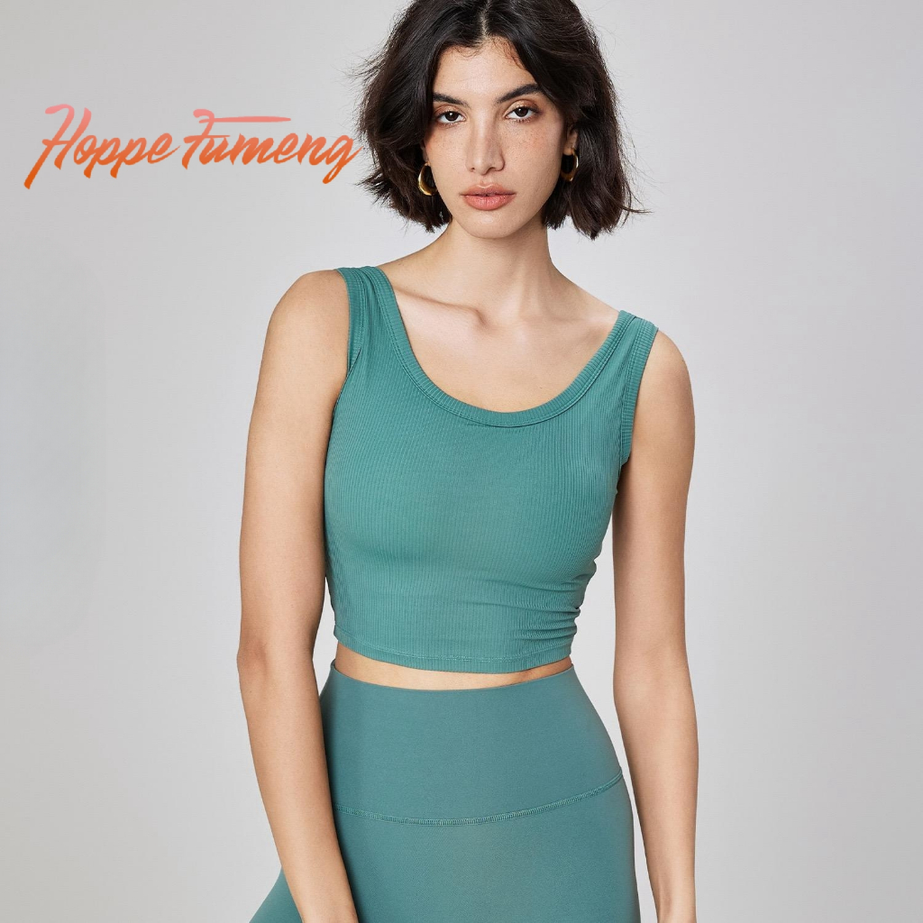 Hoppe Fumeng เสื้อชั้นใน บุฟองน้ําคงที่ เสื้อยาง สําหรับผู้หญิง สปอร์ตบรา