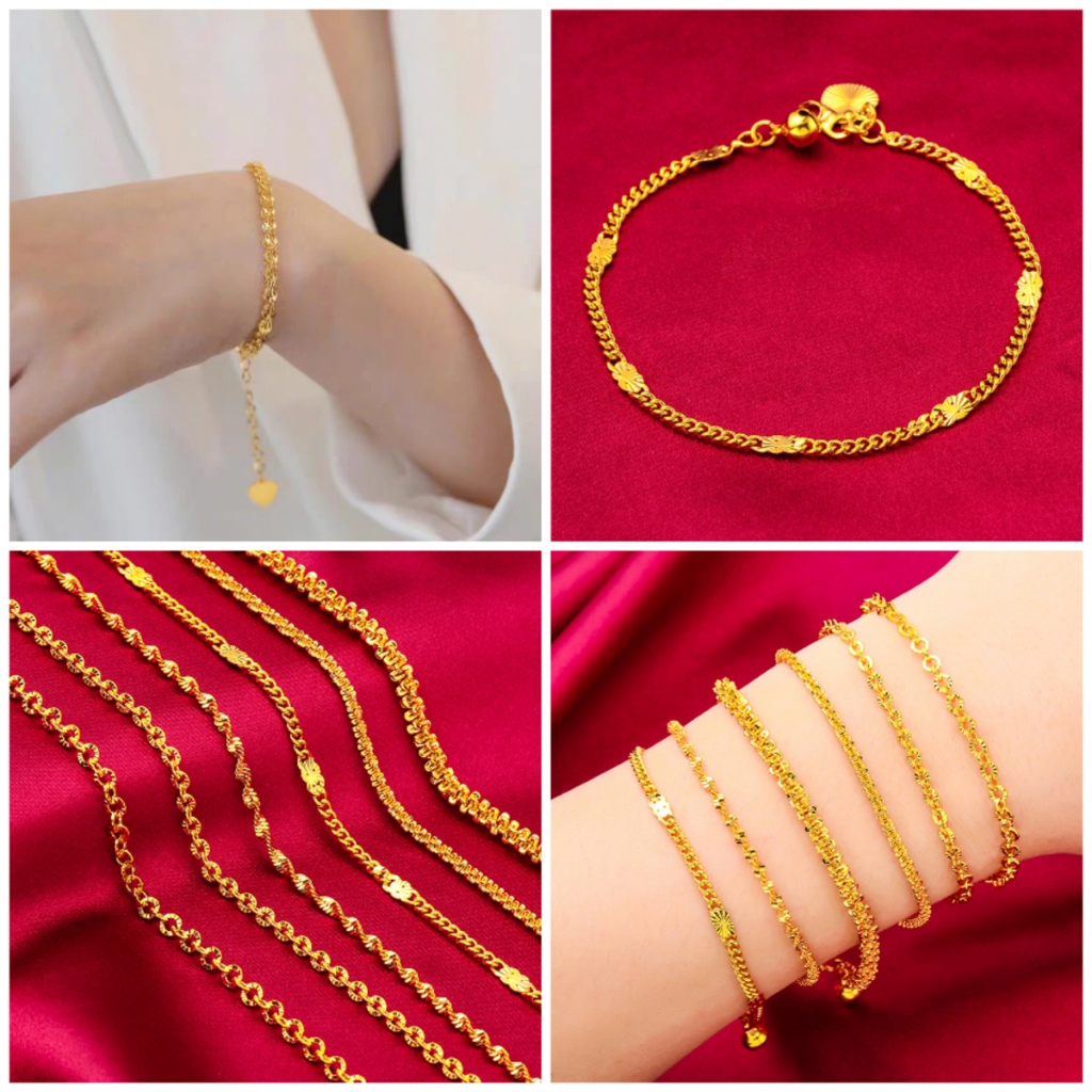 สไตล์ใหม่ สร้อยข้อมือ ไม่จางหาย สร้อยข้อมือแฟชั่น สร้อยข้อมือ สร้อยข้อมือระลอก เรียบง่าย หรูหรา ระดับไฮเอนด์
