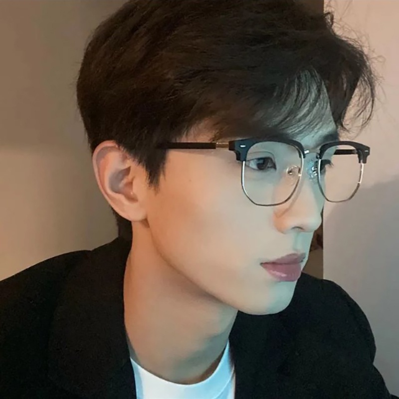 *Future star* แว่นตาสายตาสั้น 0 ° ~ 500 ° แว่นตาคอมพิวเตอร์ป้องกันแสงสีฟ้า แฟชั่นเวอร์ชั่นเกาหลี แว่นตาครึ่งกรอบสำหรับนักเรียนชายและหญิง A1 ราคา ถูกที่สุด ดีลบีเคเค แกลเลอรีภาพที่ 2