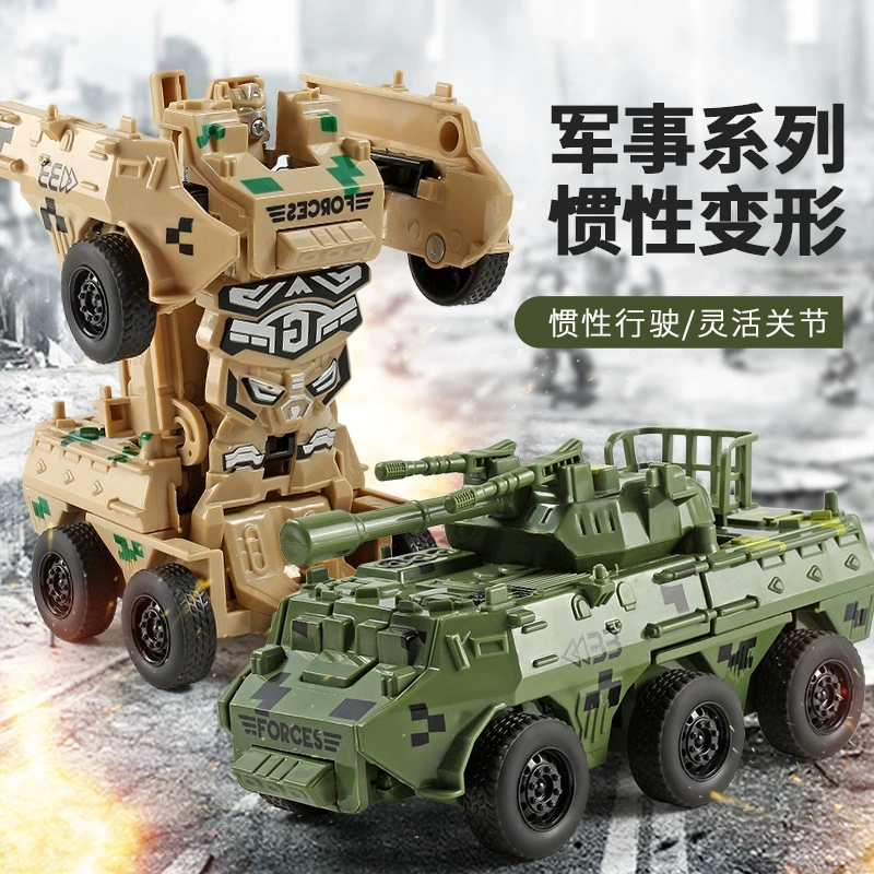 ของเล่นหุ่นยนต์เฮลิคอปเตอร์ รถถัง ป้องกันการชน การเปลี่ยนรูปทางเฉื่อย สําหรับเด็ก