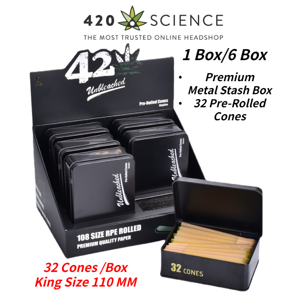 420 Premium Pre-rolled Cone 32 ชิ้น กระดาษโรลพันสำเร็จ 110MM Premium Metal Stash Box กล่องเก็บสมุนไพร