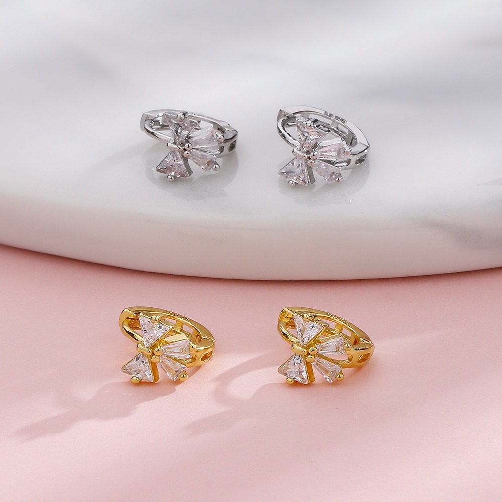 ชุดเครื่องประดับ ต่างหูห่วง ประดับโบว์ สีดํา สไตล์เรโทร สําหรับผู้หญิง