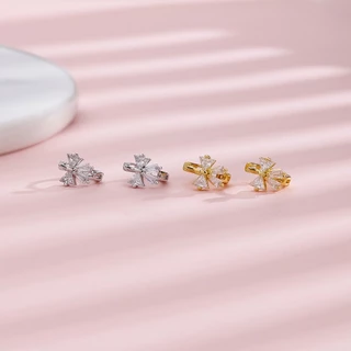 ชุดเครื่องประดับ ต่างหูห่วง ประดับโบว์ สีดํา สไตล์เรโทร สําหรับผู้หญิง