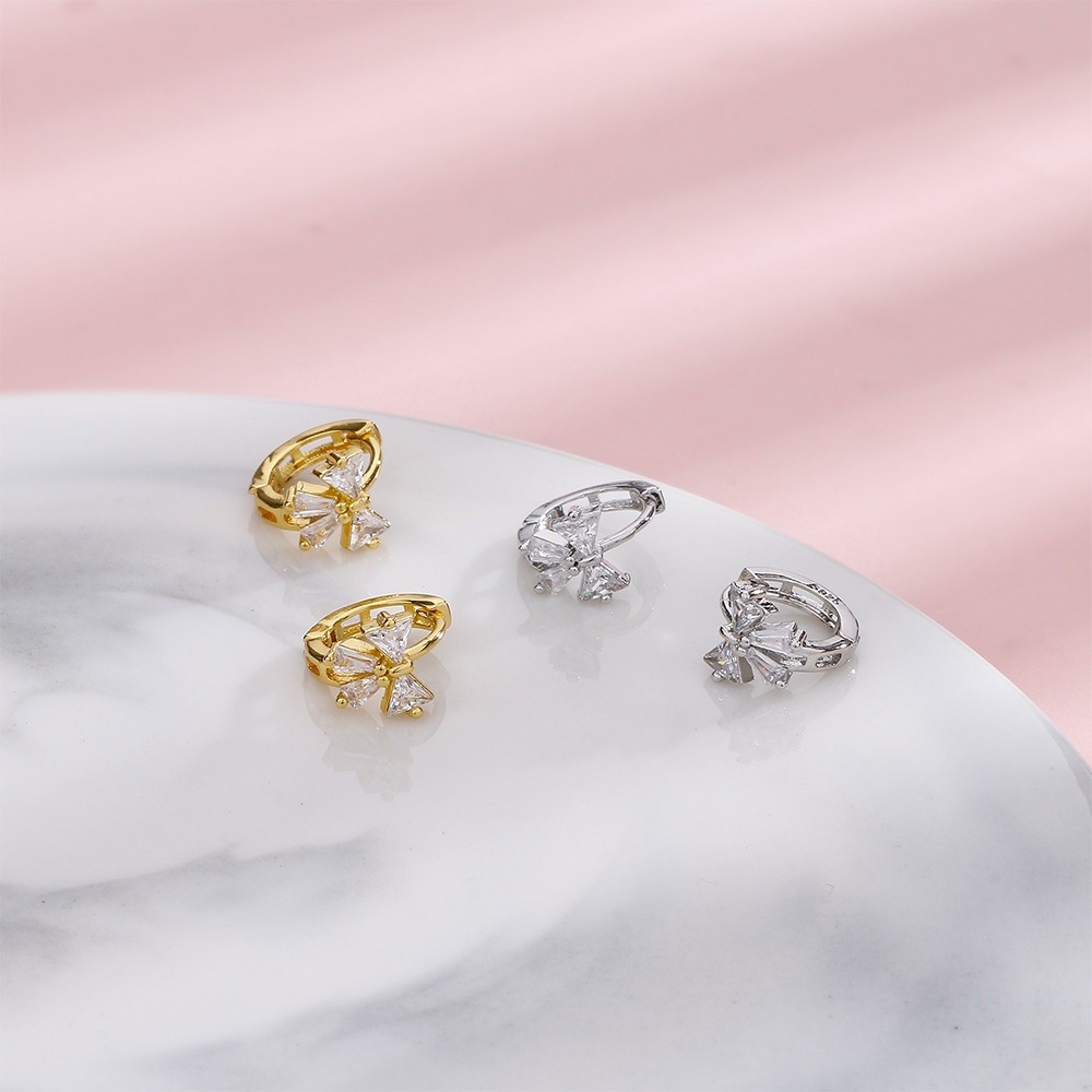 ชุดเครื่องประดับ ต่างหูห่วง ประดับโบว์ สีดํา สไตล์เรโทร สําหรับผู้หญิง - รูปที่ 6