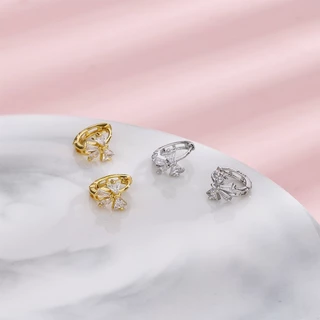 ชุดเครื่องประดับ ต่างหูห่วง ประดับโบว์ สีดํา สไตล์เรโทร สําหรับผู้หญิง