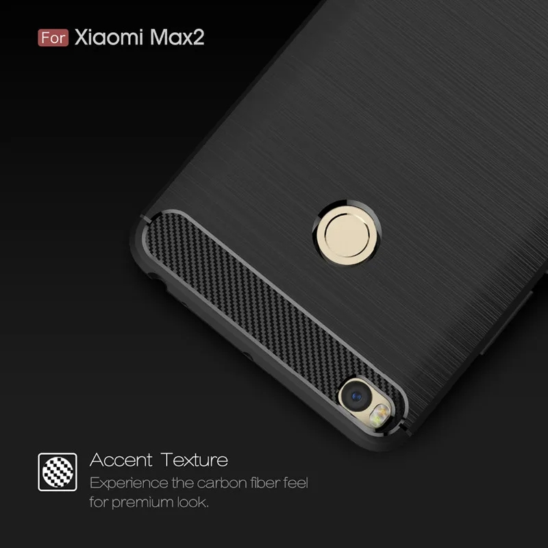 เคสโทรศัพท์มือถือแบบนิ่ม TPU คาร์บอนไฟเบอร์ กันกระแทก หรูหรา สําหรับ xiaomi Mi max2 max2 mimax2