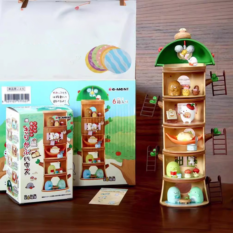 ฟิกเกอร์การ์ตูนอนิเมะ Sumikkogurashi Kawaii Holiday Tree House ของเล่นสําหรับเด็กผู้ชาย ผู้หญิง ของขวัญวันเกิด 6 ชิ้น ต่อชุด