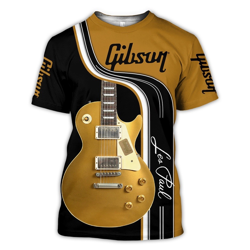 ใหม่ เสื้อยืดลําลอง แขนสั้น คอกลม พิมพ์ลายเครื่องดนตรีกีตาร์ 3D แฟชั่นฤดูร้อน สําหรับผู้ชาย