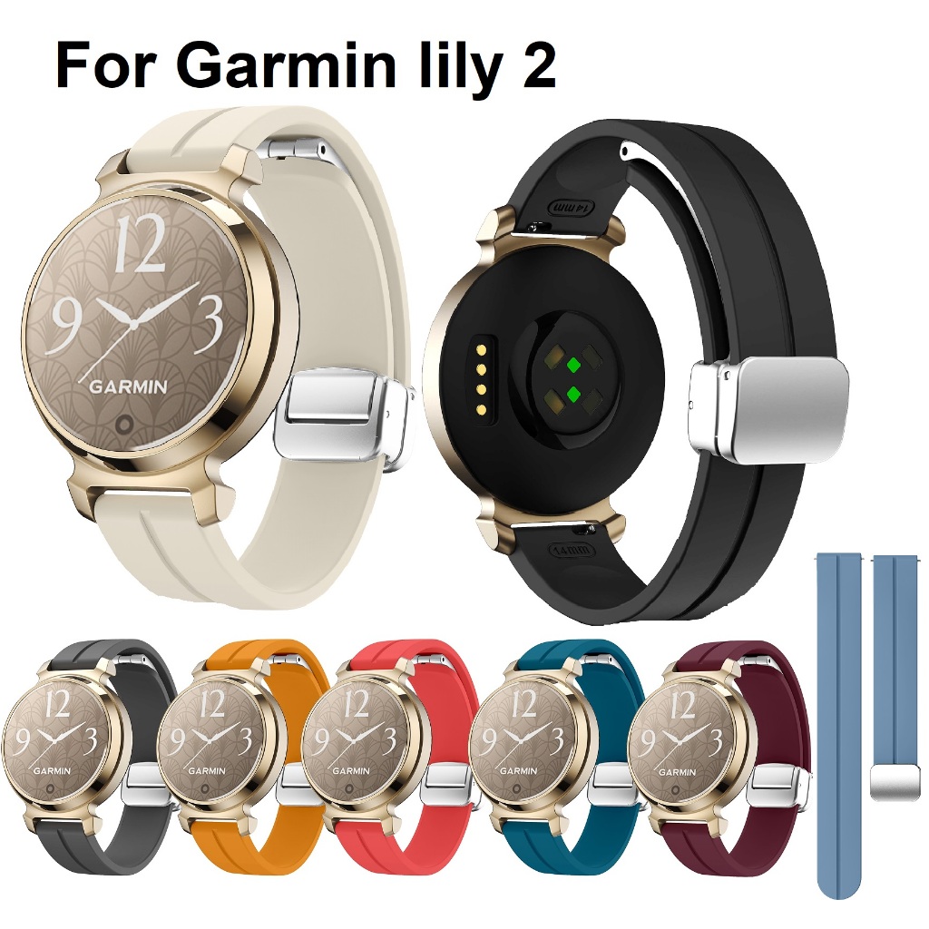 สายนาฬิกาข้อมือ ซิลิโคนนิ่ม พร้อมหัว Compatible For สาย Garmin Lily 2 Active Strap สาย garmin lily 2 Strap สายนาฬิกาข้อมือสเตนเลส garmin lily 2 สาย เปลี่ยน สําหรับ Garmin Lily 2 Active สาย Strap For Garmin Lily 2 Strap Watchband Garmin Lily 2 Active สาย