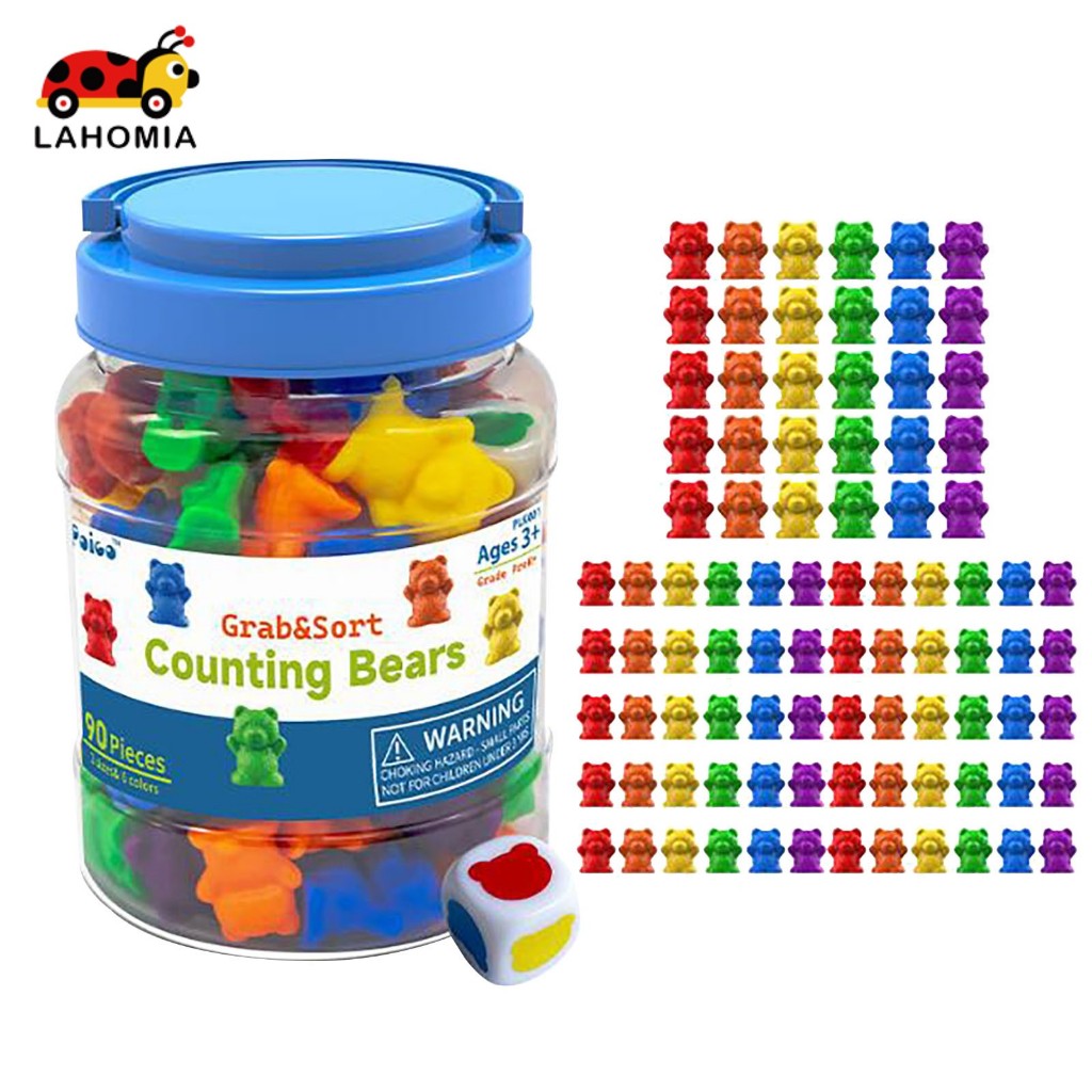 Lahomia ของเล่นนับจํานวน รูปหมีมอนเตสซอรี่ สําหรับเด็กวัยหัดเดิน