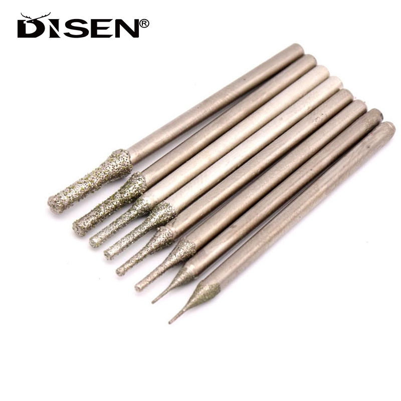 10 ชิ้นเพชรเคลือบ Tipped เจาะ Bits เจาะเข็มสําหรับกระเบื้องเครื่องประดับแก้วหยกโลหะ Agate อัญมณี Shank เส้นผ่านศูนย์กลาง 2.35 มม.