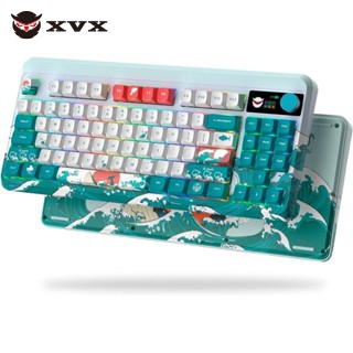 Xvx💥 คีย์บอร์ด 75% พร้อมหน้าจอ 💥OLED สี&คีย์บอร์ดเมคคานิคอลไร้สาย บลูทูธ 2.4G USB-C M87 Pro พร้อมสวิ