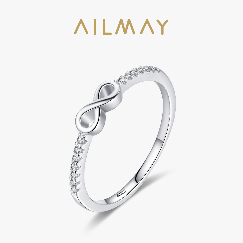 Ailmay แหวนเงินแท้ 925 รูปหัวใจ เครื่องประดับ สําหรับผู้หญิง งานแต่งงาน หมั้น