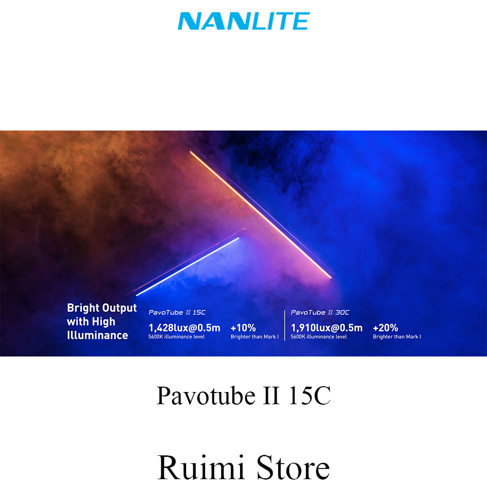 Nanlite Pavotube 15C II หลอดไฟ LED RGB สี 2700K-6500K การถ่ายภาพแบบใช้มือถือแท่งไฟสำหรับภาพถ่ายวิดีโอภาพยนตร์ 77 ซม. 117 ซม.