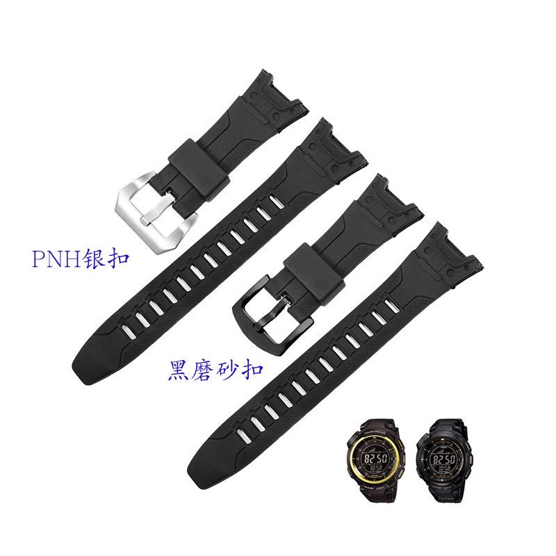 สายนาฬิกาข้อมือซิลิโคนเรซิ่น สีดํา สําหรับ Casio PRG-110Y C PRW-1300Y PROTREK