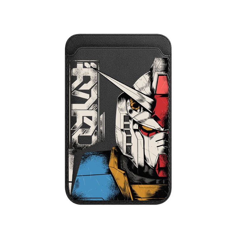 Cool Gundam Robot pattern wallet card holder for iPhone15pro 15promax 14 14promax 14pro