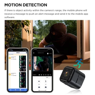 Ekleva HD WiFi ขนาดเล็ก มองเห็นกลางคืน ตรวจจับวิดีโอ อินเตอร์คอม กล้องรักษาความปลอดภัยในบ้าน กล้องเฝ้าระวังขนาดเล็ก กล้องระยะไกล มอนิเตอร์