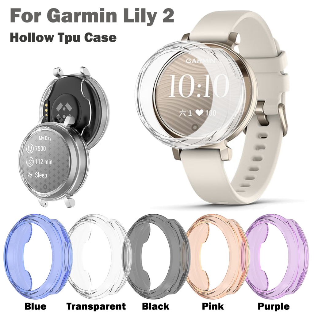 สําหรับ Garmin Lily 2 Tpu เคส กีฬา สายนาฬิกาข้อมือ สําหรับ Garmin Lily2 กลวง ป้องกัน กันชน กรอบ ที่มีสีสัน เคส