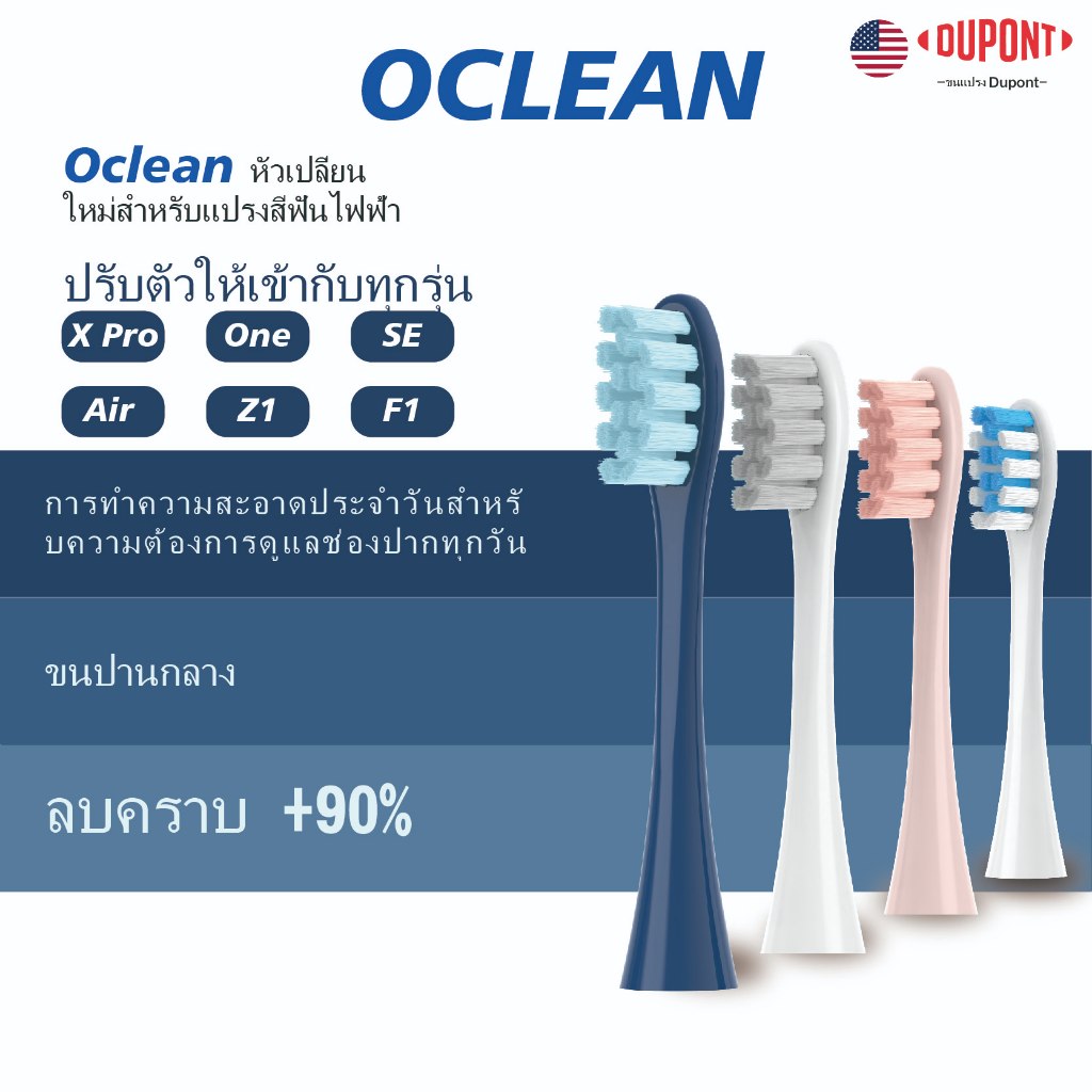 Oclean หัวแปรงสีฟันไฟฟ้า แบบเปลี่ยน สําหรับแปรงสีฟันไฟฟ้า Oclean 2 ชิ้น