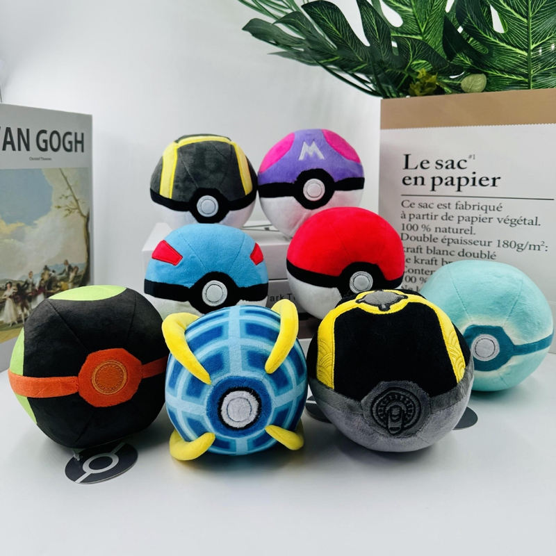12 ซม.อะนิเมะรูป Poke Ball Great Ball Master Ball Ultra Ball ของเล่นตุ๊กตาตุ๊กตาสัตว์เด็กวันเกิดคริสต์มาสของขวัญ