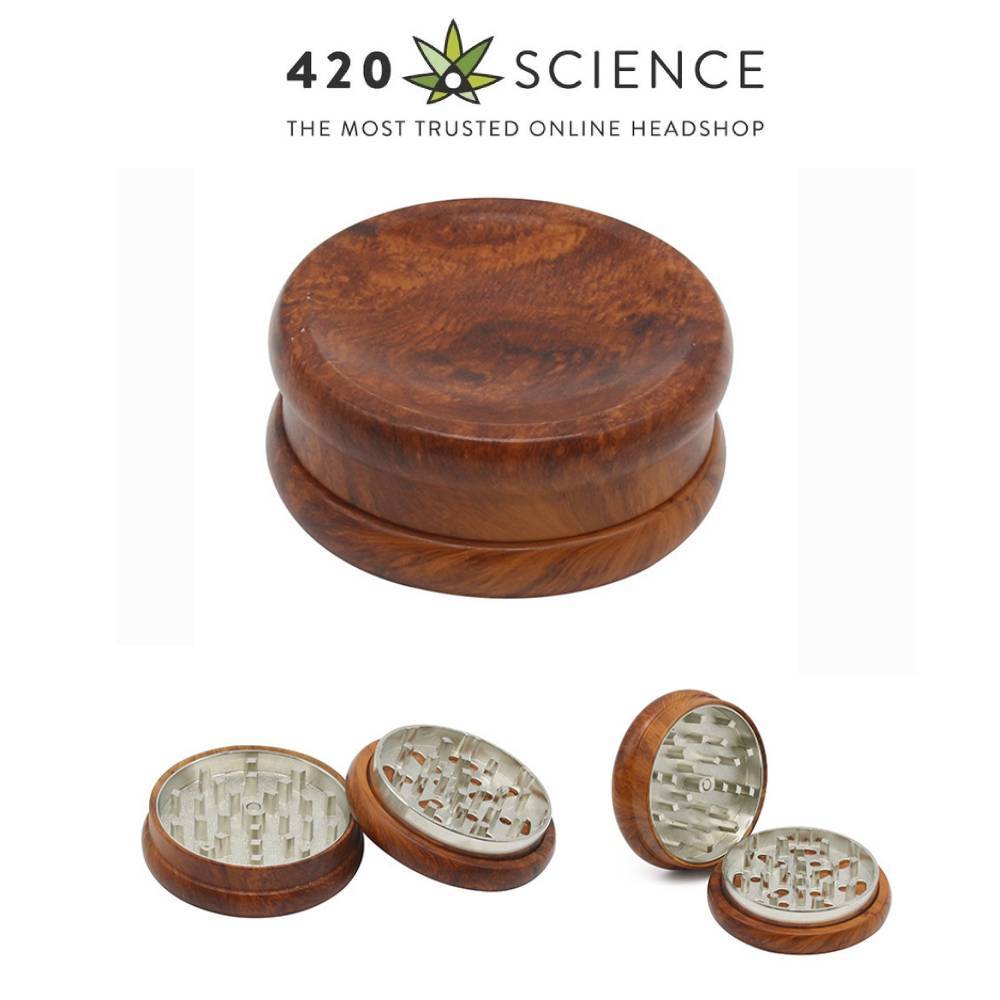 2 ชั้น 68 มม Wooden Grinder เครื่องบดสมุนไพร ที่บดสมุนไพร
