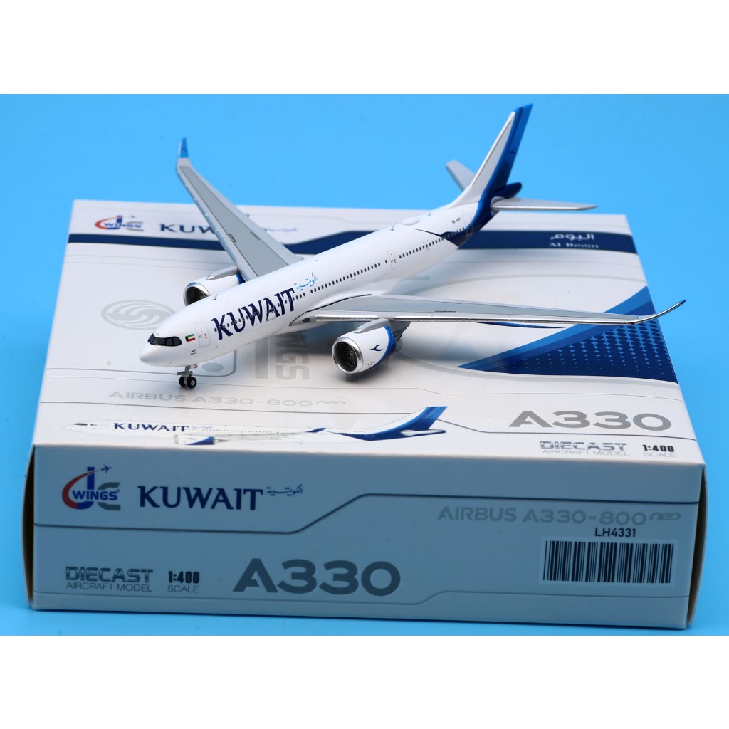 Lh4331 โมเดลเครื่องบิน JC Wings 1:400 Kuwait Airways Airbus A330-800 Reg:9K-APF