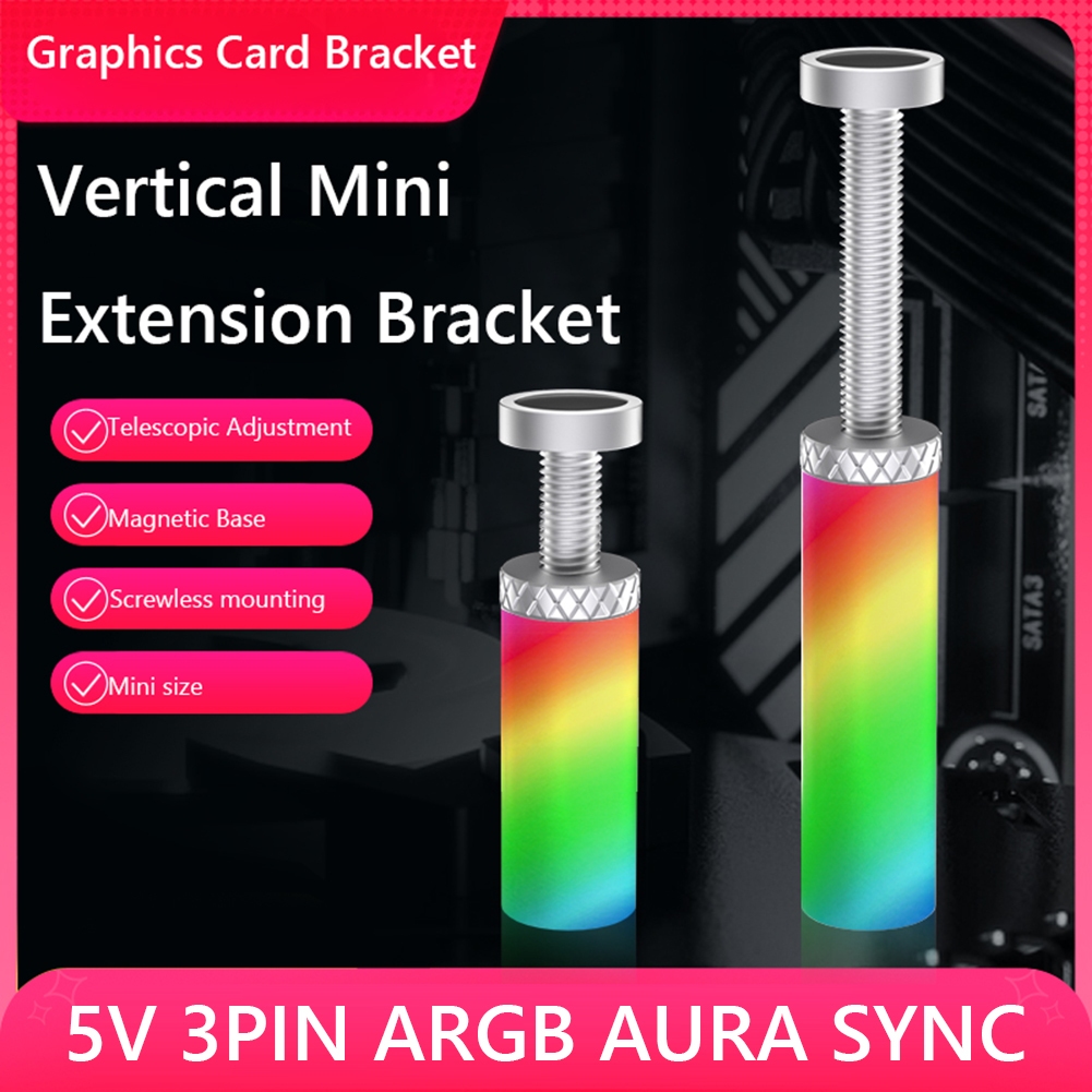 Argb ขาตั้งการ์ดจอ GPU แนวตั้ง แบบแม่เหล็ก ปรับได้