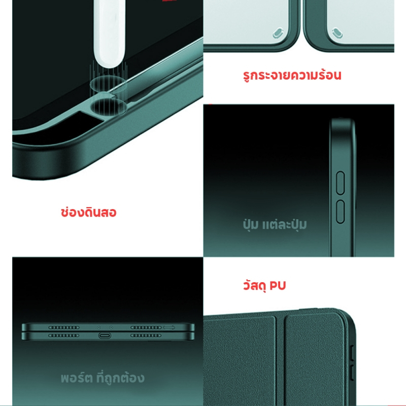 Kimwood เคสไอแพด มีที่วางปากกา Smart case เปิด-ปิดอัตโนมัติ ซิลิโคน เคสไอแพดใส ช้กับ Air/Gen/Mini/Pro10.5/11 Pro12.9 Gen3,4,5,6 - รูปที่ 5