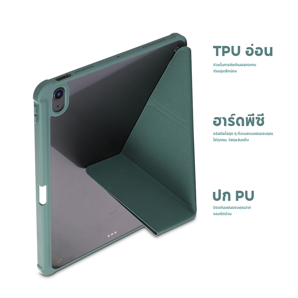 Kimwood เคสไอแพด มีที่วางปากกา Smart case เปิด-ปิดอัตโนมัติ ซิลิโคน เคสไอแพดใส ช้กับ Air/Gen/Mini/Pro10.5/11 Pro12.9 Gen3,4,5,6 - รูปที่ 7