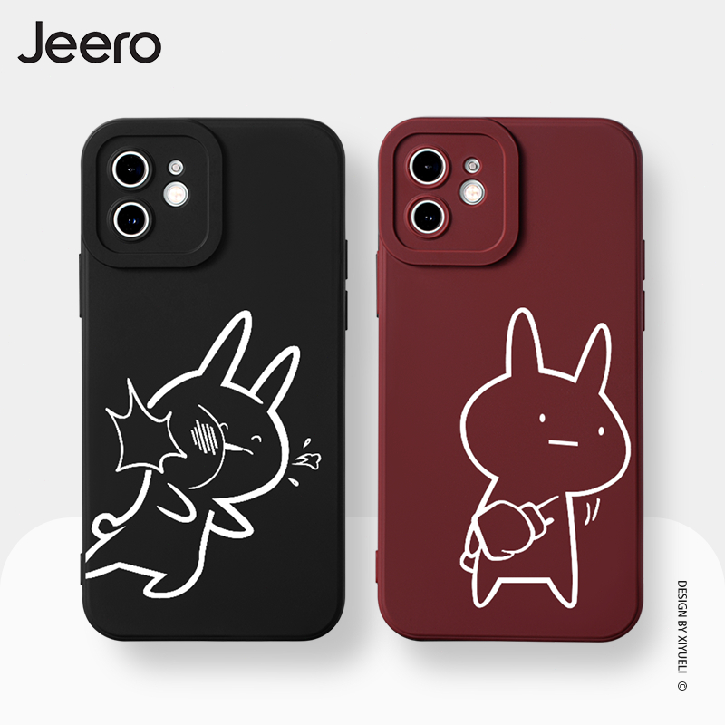 Jeero เคสคู่ เคสไอโฟน คู่รัก กันกระแทกซิลิโคนนุ่มลายการ์ตูนน่ารักตลก เคสโทรศัพท์ Compatible for iPhone 16 15 14 13 12 11 Pro Max SE 2020 X XR XS 8 7 Plus xsmax 7plus 8plus พลัส H5003