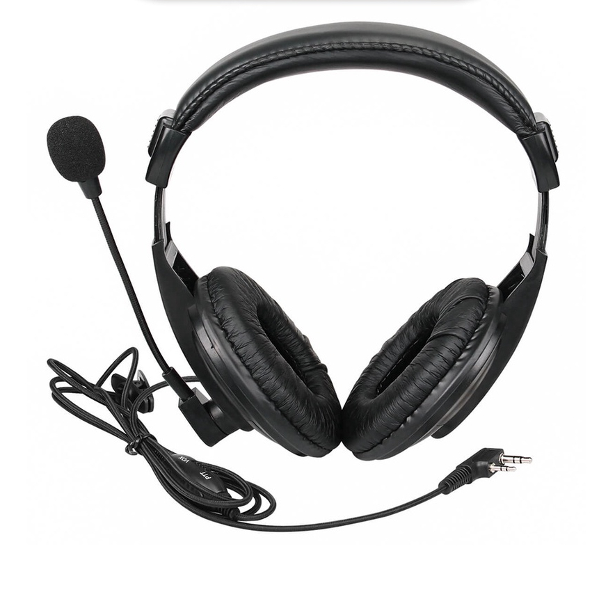 Retevis Overhead ลดเสียงรบกวน Walkie Talkie ชุดหูฟัง 2 ขาไมโครโฟนสําหรับ kenwood Baofeng วิทยุสองทาง