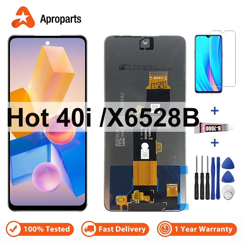 อะไหล่หน้าจอสัมผัส LCD คุณภาพสูง สําหรับ Infinix Hot 40i X6528 X6528B
