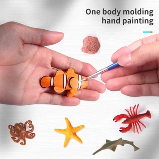 ชุดโมเดลฟิกเกอร์ รูปปลาวาฬ ปลาวาฬ เพนกวิน ปลาโลมา เต่า ขนาดเล็ก ของเล่นเสริมการเรียนรู้ สําหรับเด็ก