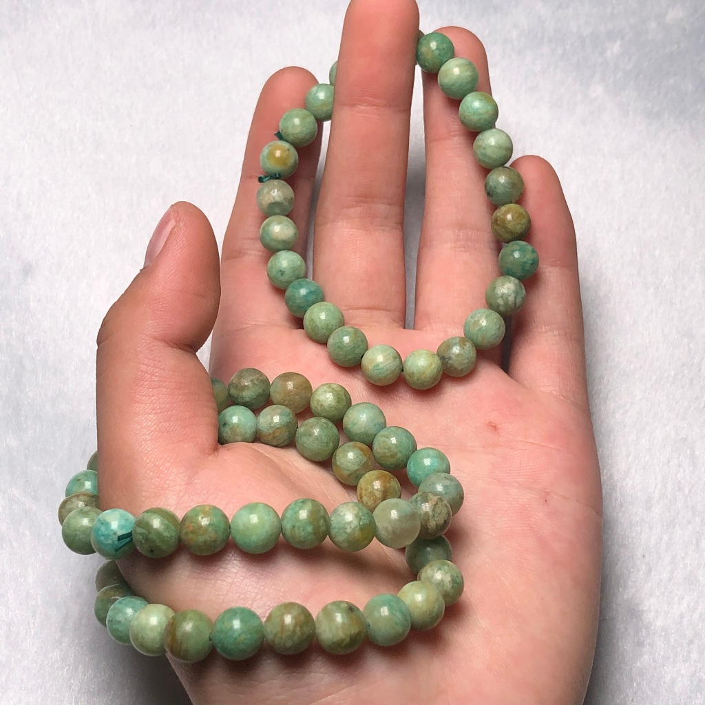 สร้อยข้อมือ amazonite แบบเก่า 8 มม.: The Treasure That Inherits Time "