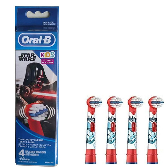 Oral-b หัวแปรงสีฟัน ลายการ์ตูน Star Wars สําหรับเด็ก (4 ชิ้นต่อกล่อง)