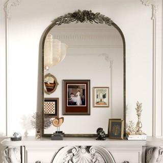 Artloge กระจกติดผนัง กรอบโลหะ ทองเหลือง สไตล์วินเทจโบราณ สํา…