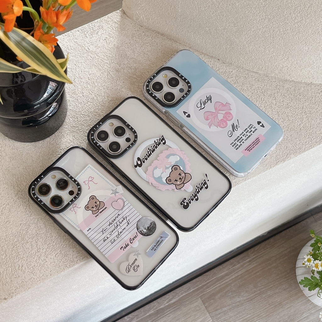 Angel Bear CT อะคริลิคฝาครอบแม่เหล็กสําหรับ iphone11 12 13 14 15 16plus promax เคสป้องกัน