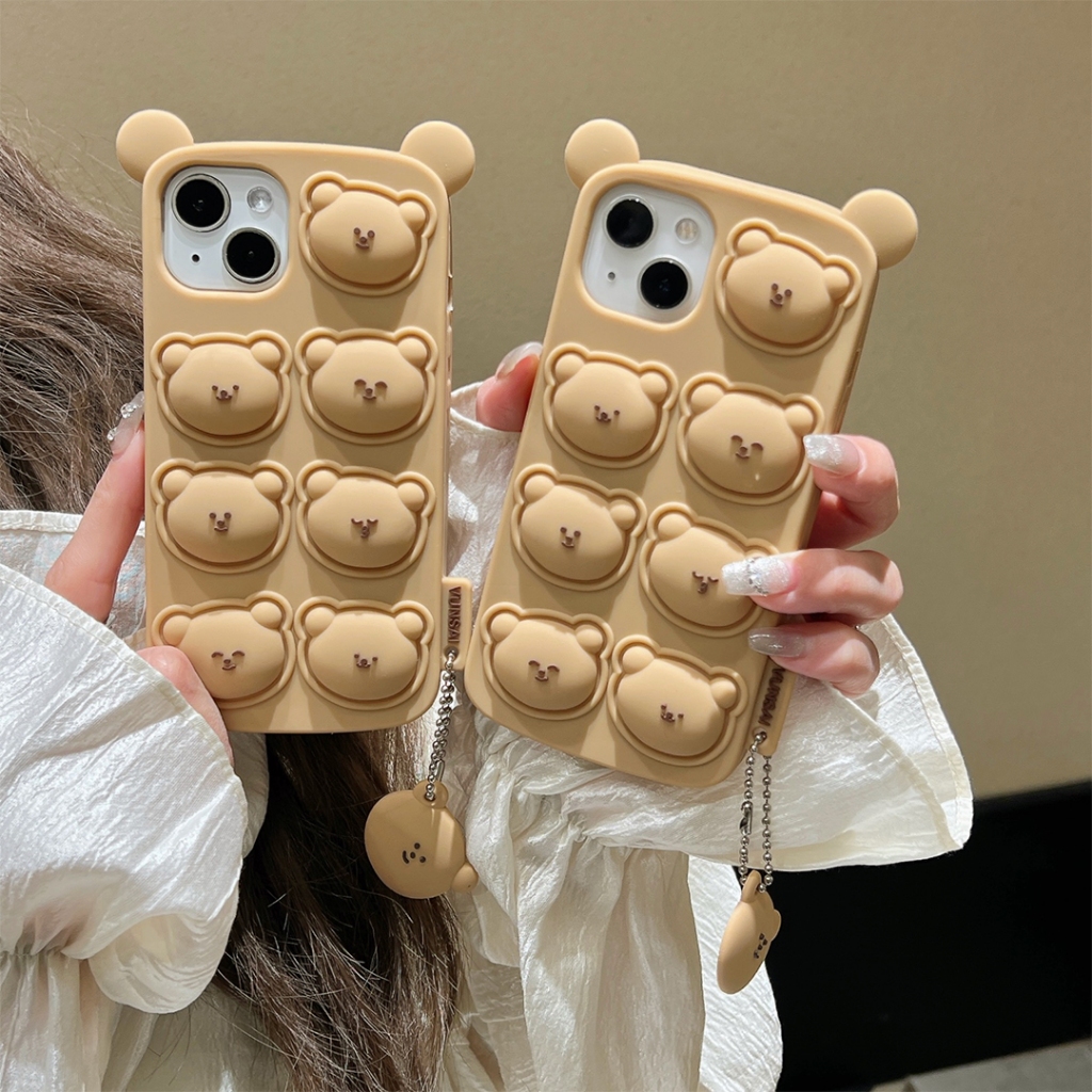 หมี น่ารัก เคส iPhone 6 6S 7 8 Plus X XR Xs Max 15 15 Pro 15 Pro Max 14 Pro Max 11 Pro 12 Pro 13 Pro Max ซอฟท์ TPU ซิลิโคนกันกระแทกกรณีโทรศัพท์