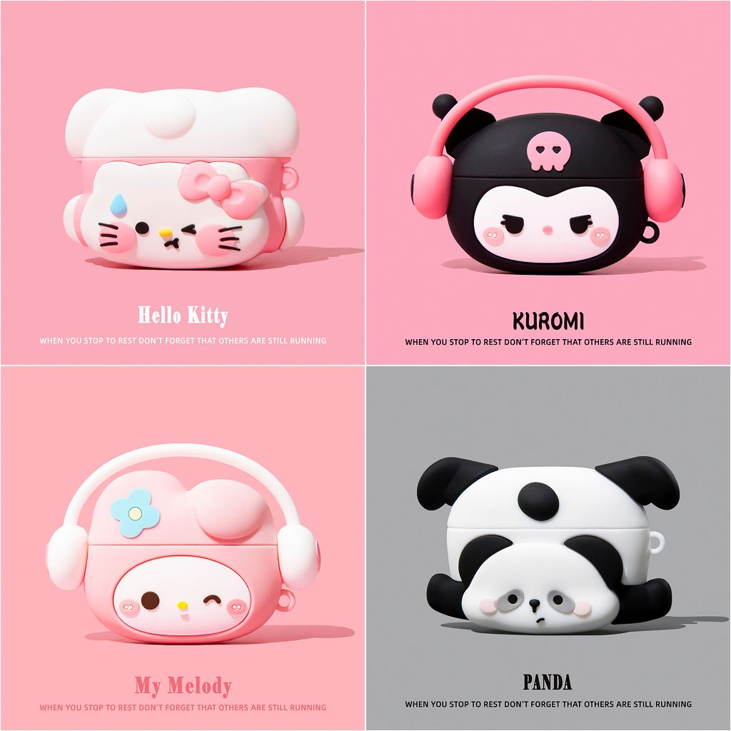 Inverted Panda หูฟังสําหรับ AirPods4 กรณีซิลิโคนหูฟังป้องกันกรณี 3rd สไตล์ใหม่สําหรับ AirPodsPro2 หูฟังป้องกันกรณีใช้งานร่วมกับ AirPodsPro กรณี AirPods2gen กรณี