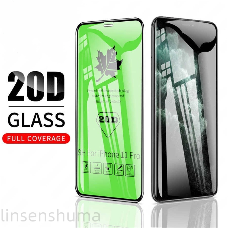 คุณภาพสูง-กระจกนิรภัยคลุมทั้งหมด 20D ฟิล์มป้องกันหน้าจอสําหรับApple IPhone 17 Pro Max 16 15 14 13 12 11 Pro Max x xr xs Max 17 Air 16 15 14 8 7 plus 12 13 mini
