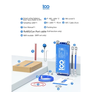 BMS Active Balanced Protection Board 100A 80A 60A 40A ต่อเนื่อง Charge Discharge Protection ในตัวบลูทูธ String ใช้ 8S-24S 8S-17S 4S-8S 3.2 V CAN แบตเตอรี่ลิเธียม Li-ion Lifepo4