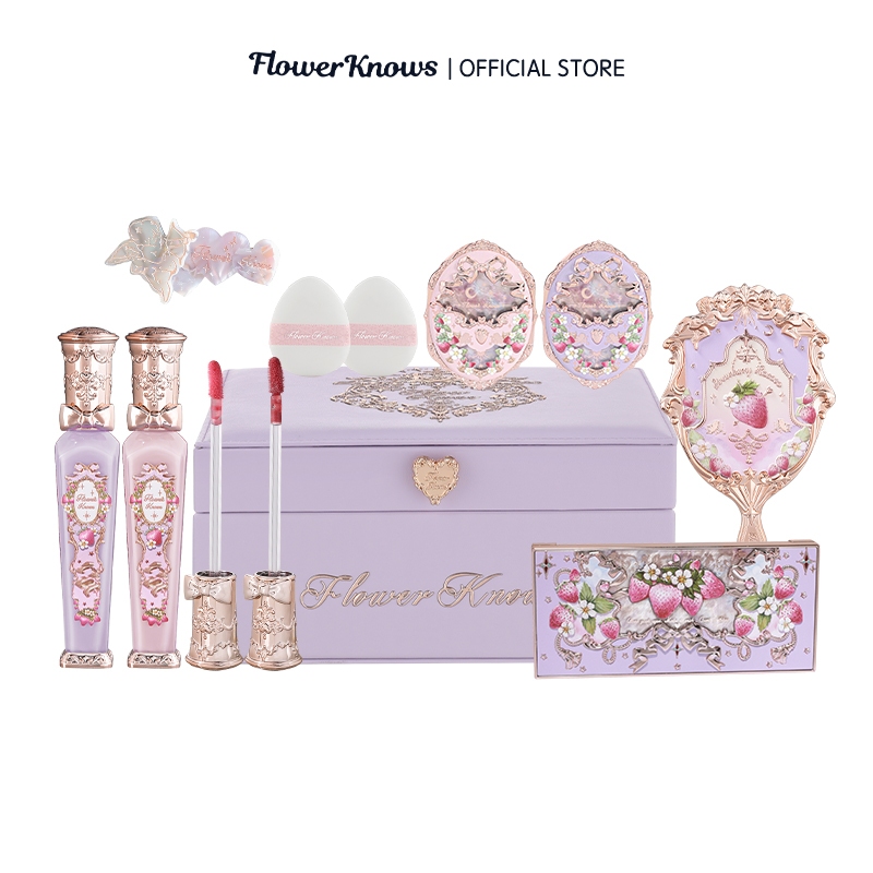 Flower Knows ชุดของขวัญ สตรอเบอร์รี่ โรโก้ สีม่วง ลายดอกไม้