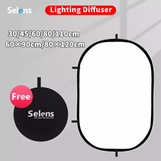 Selens ตัวกระจายแสงไฟถ่ายภาพ สะท้อนแสง พับได้ สีขาว สําหรับส…