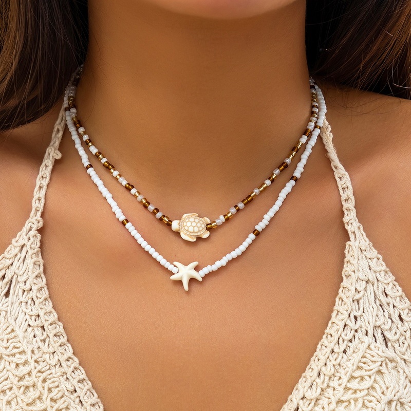 Gmai 2 ชิ้นปลาดาวเต่าสร้อยคอผู้หญิงชุดแฟชั่น Beach Clavicle Chain ของขวัญอุปกรณ์เสริม