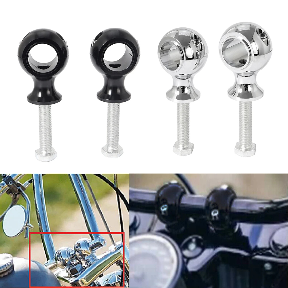 แคลมป์ยกแฮนด์บาร์ โครเมี่ยม สีดํา 1 นิ้ว 25 มม. 22 มม. สําหรับรถจักรยานยนต์ Harley Honda Shadow Billet