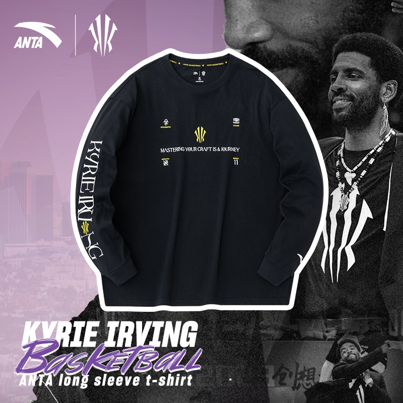 ANTA Kyrie KAI ไครีเออร์วิง เสื้อโปโลแขนยาว บาสเกตบอล พิมพ์ ระบายอากาศ บาสเกตบอล เสื้อยืด 1723D1402